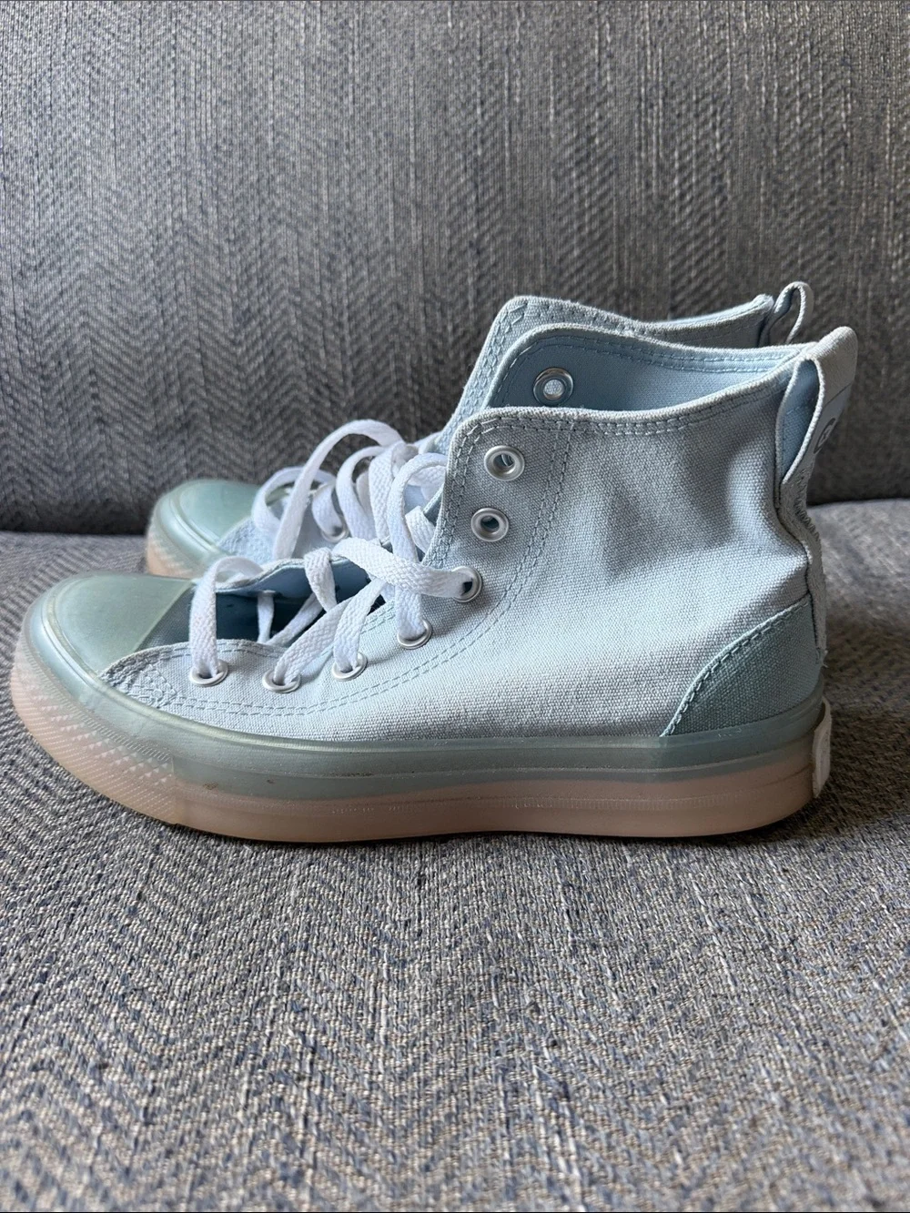 Converse Chuck Taylor All Star Blue Pink High Canvas Unisex Shoes 37(L6.5/M4.5)